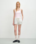 W BASIC STRING CROP SLEEVELESS IN LIGHT PINK image 5