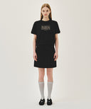 W VINTAGE CLASSIC LOGO HALF SWEATSHIRT IN BLACK image 5