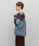 CLASSIC LOGO CORDUROY SHOULDER BAG IN ASH BLUE image 5