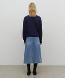 W A-LINE DENIM MIDI SKIRT IN LIGHT BLUE image 5