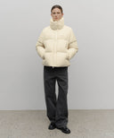 W WIDE COLLAR DOWN JACKET IN CREAM image 5