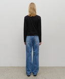 W HIGH STRAIGHT DENIM PANTS IN BLUE image 5