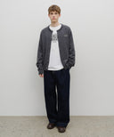 BASIC ROUND NECK CARDIGAN IN CHARCOAL GREY image 5