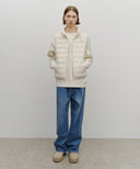 CLASSIC LOGO LIGHT DOWN VEST IN CREAM image 5