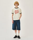 VINTAGE LOGO RINGER TEE IN IVORY image 5