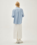 W DENIM MAXI SKIRT IN OFF WHITE image 8