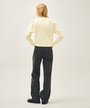 W HIGH STRAIGHT STRIPE DENIM PANTS IN BLACK image 5
