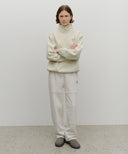 CLASSIC LOGO HALF NECK FLEECE SWEATSHIRT IN IVORY image 5