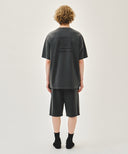 OUTLINE CLASSIC LOGO DYEING BERMUDA SWEAT SHORTS IN CHARCOAL GREY image 5