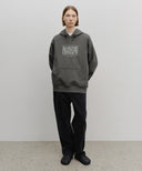 CLASSIC LOGO EMBROIDERY HOODIE (BRUSHED) IN CHARCOAL GREY