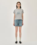 [REGEN] W FRENCH FRUIT SHOP GRAPHIC TEE IN HEATHER GREY image 5