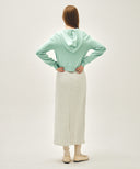 W CLASSIC LOGO SWEAT LONG SKIRT IN OATMEAL image 5
