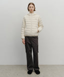 CLASSIC LOGO HOODED LIGHT DOWN JACKET IN IVORY image 5