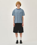 SMALL CLASSIC LOGO STRIPE RINGER TEE IN BLUE image 5