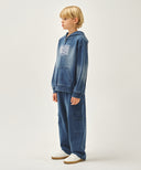 KIDS DOODLE CLASSIC LOGO CARGO SWEAT PANTS IN BLUE image 5