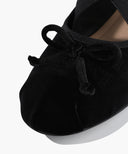W CROSS BANDING VELVET FLAT SHOES IN BLACK image 11