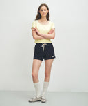 W BASIC CROP TEE IN LIGHT YELLOW image 5