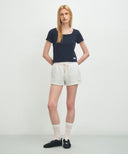 W BASIC CROP TEE IN NAVY image 5