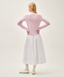 W COTTON WAIST WRINKLE SKIRT IN WHITE image 5