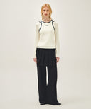 W SLEEVELESS LAYERED LONG SLEEVE TEE IN IVORY image 5
