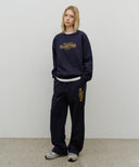 OVERSIZED EMBLEM LOGO SWEATSHIRT IN NAVY