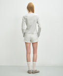 W BASIC SWEAT SHORTS IN LIGHT HEATHER GREY image 10