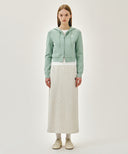 W SMALL CLASSIC LOGO CROP KNIT HOODIE ZIPUP IN MINT image 5