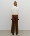 W SEMI-WIDE CORDUROY PANTS IN BROWN image 5