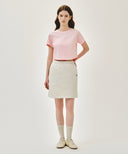 W SILVER LETTERING CROP TEE IN PINK image 5
