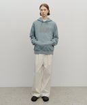 CLASSIC LOGO EMBROIDERY HOODIE (BRUSHED) IN MINT GREY