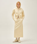W CLASSIC LOGO CROP HOODIE ZIPUP IN BUTTER image 5