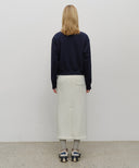W EMBROIDERY CLASSIC LOGO SWEAT SKIRT IN OATMEAL