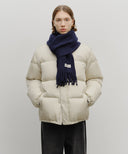FUZZY SOLID KNIT MUFFLER IN NAVY image 5