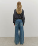 W WIDE DENIM PANTS IN BLUE image 6