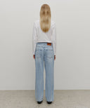 W HIGH STRAIGHT DENIM PANTS IN LIGHT BLUE image 5