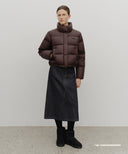 W BASIC CROP DOWN JACKET IN BURGUNDY image 5