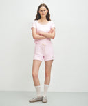 W BASIC CROP TEE IN LIGHT PINK image 5