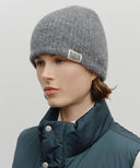 CLASSIC LOGO HAIRY BEANIE IN CHARCOAL GREY image 5