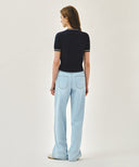 W SUMMER SEMI WIDE DENIM PANTS IN LIGHT BLUE image 8