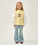 KIDS BEAR CLASSIC LOGO KNIT VEST IN YELLOW image 5