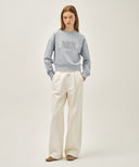 W CLASSIC LOGO CROP SWEATSHIRT IN HEATHER GREY image 5