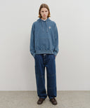 GARMENT DYED HOODIE IN BLUE