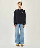 BACK CLASSIC LOGO LONG SLEEVE TEE IN NAVY image 5