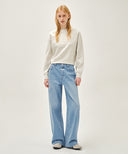 W CLASSIC LOGO CROP SWEATSHIRT IN OATMEAL image 5