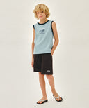 KIDS WAFFLE RINGER SLEEVELESS IN LIGHT BLUE image 5