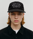 DOODLE TYPO 5PANEL COVERED CAP IN BLACK image 5