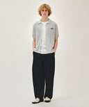 WAPPEN CROCHET HALF KNIT CARDIGAN IN HEATHER GREY image 5