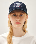 DRAWING CLASSIC LOGO FLAT BRIM CAP IN NAVY image 5