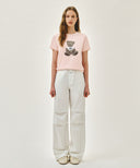 W DOODLE BEAR TEE IN LIGHT PINK image 5