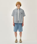 M CHECK HALF SLEEVE SHIRT IN IVORY image 11
